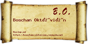Boschan Oktávián névjegykártya